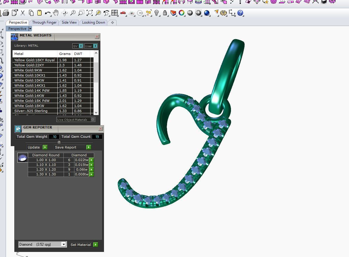 Initial Letter I Alphabet pendant 3D print model_5