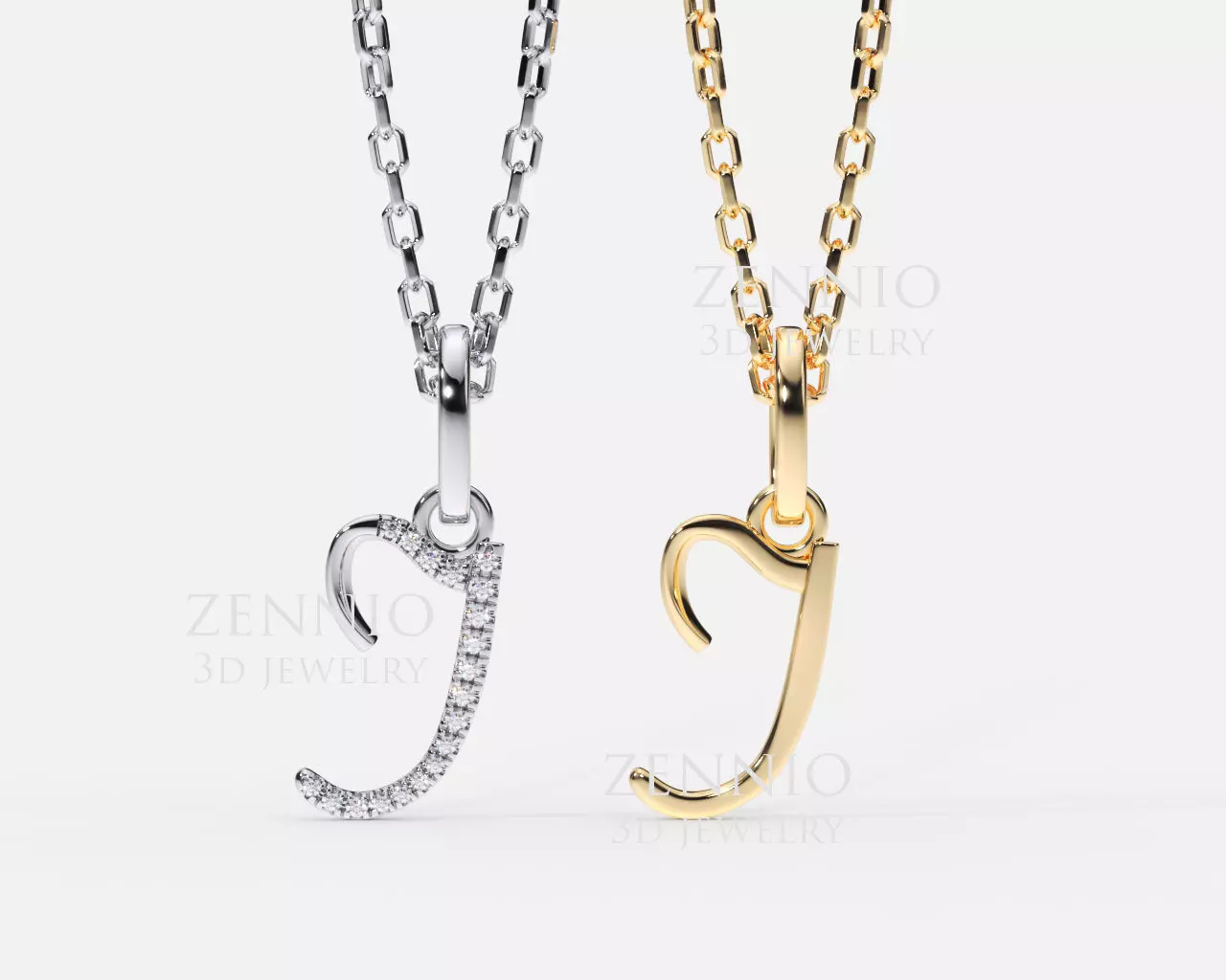 Initial Letter I Alphabet pendant 3D print model_0