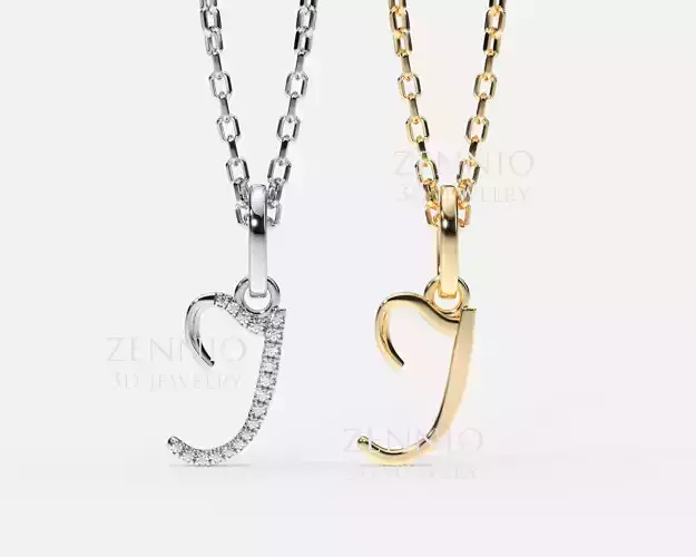 Initial Letter I Alphabet pendant 3D print model
