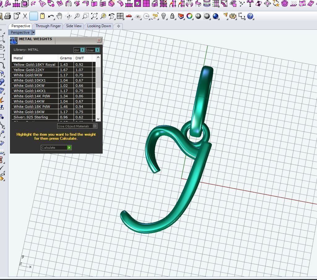 Initial Letter I Alphabet pendant 3D print model_4