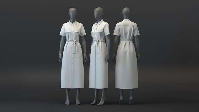 Long Dress Shirt 3D model