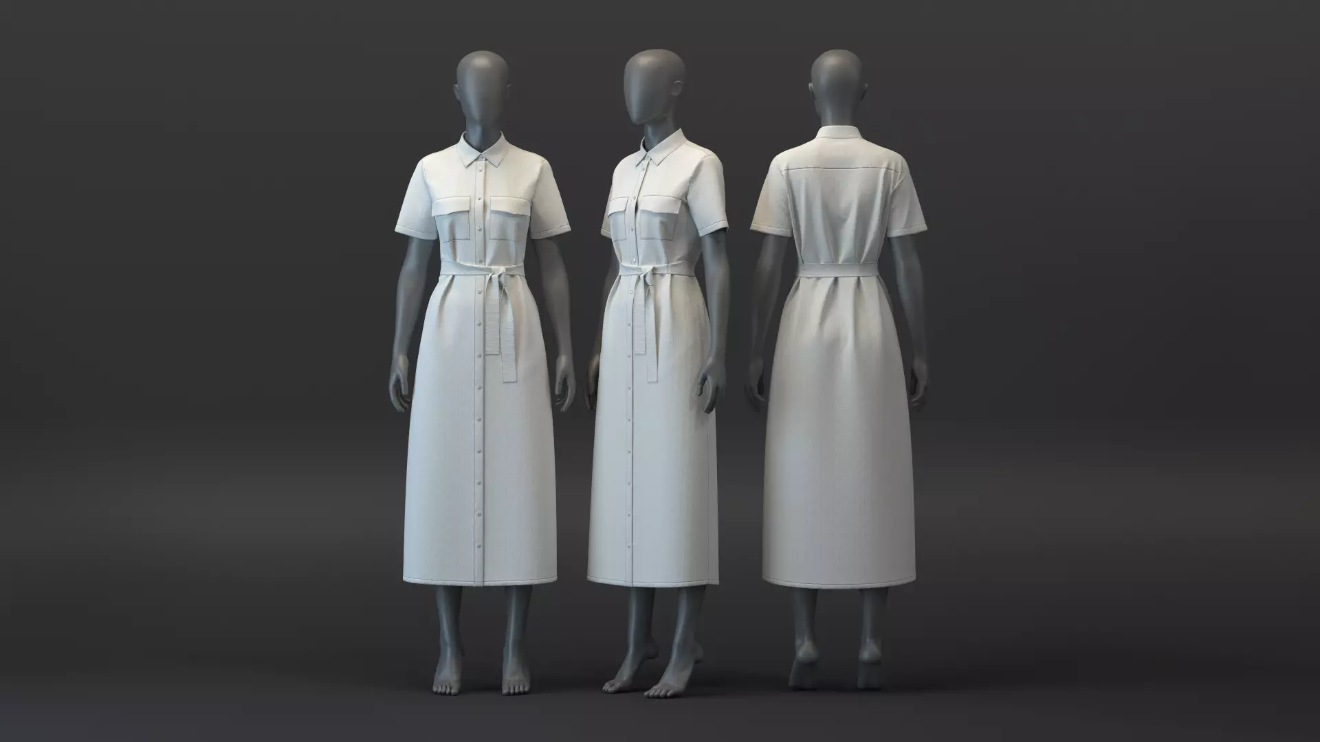 Long Dress Shirt 3D model