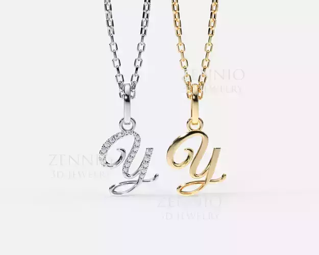 Initial Letter Y Alphabet pendant