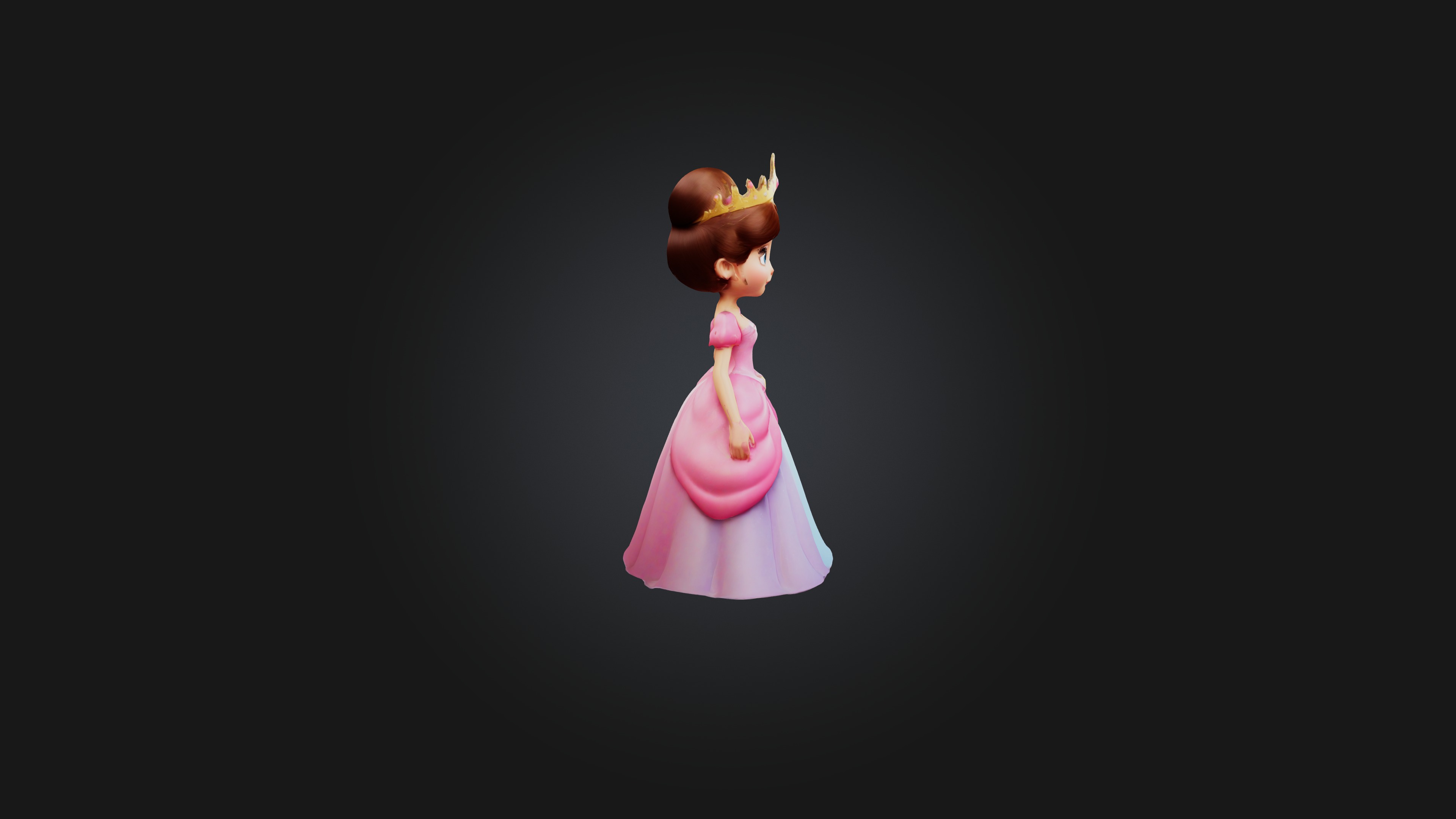 Cartoon Princess 3D model_3