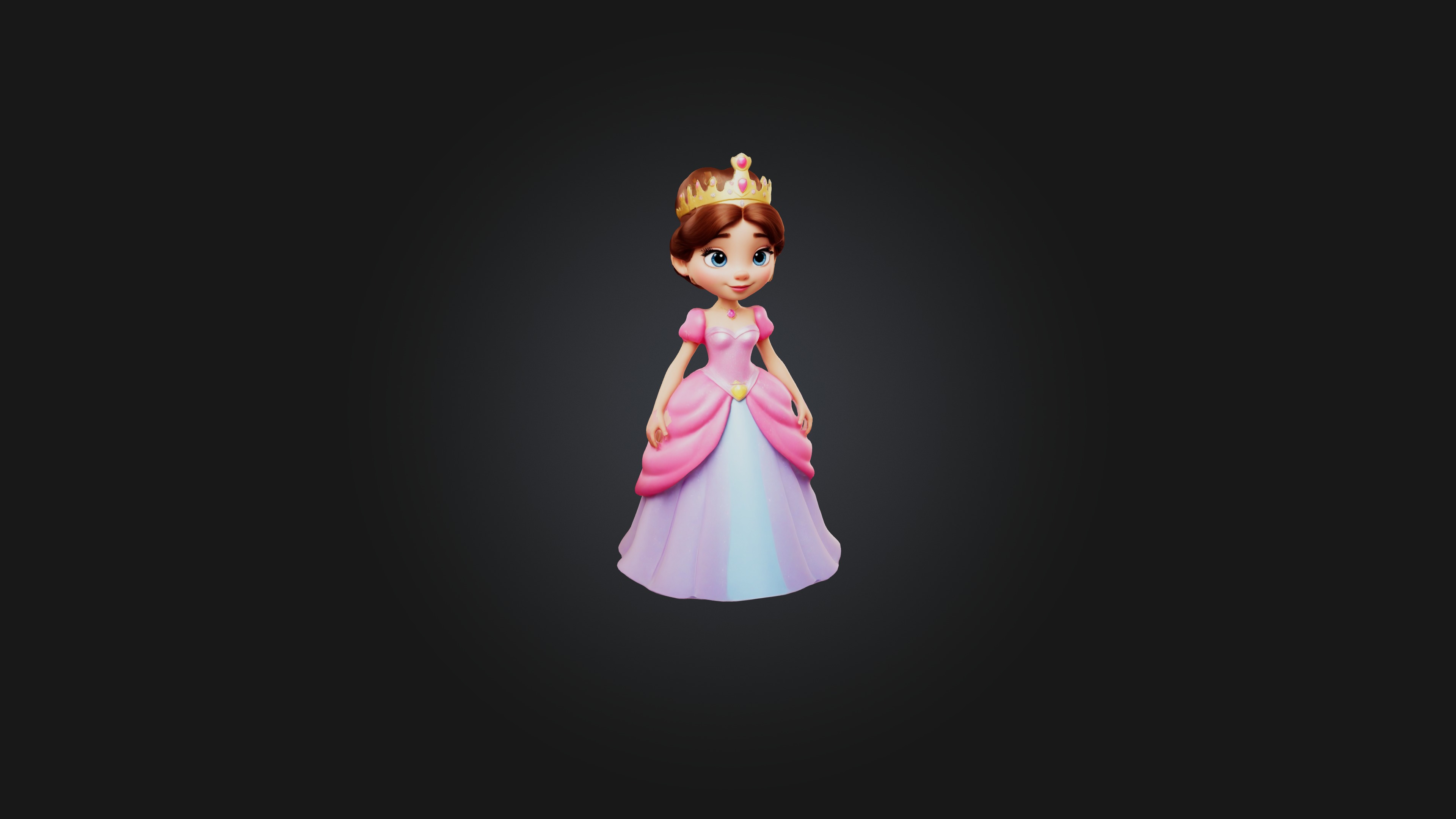 Cartoon Princess 3D model_1