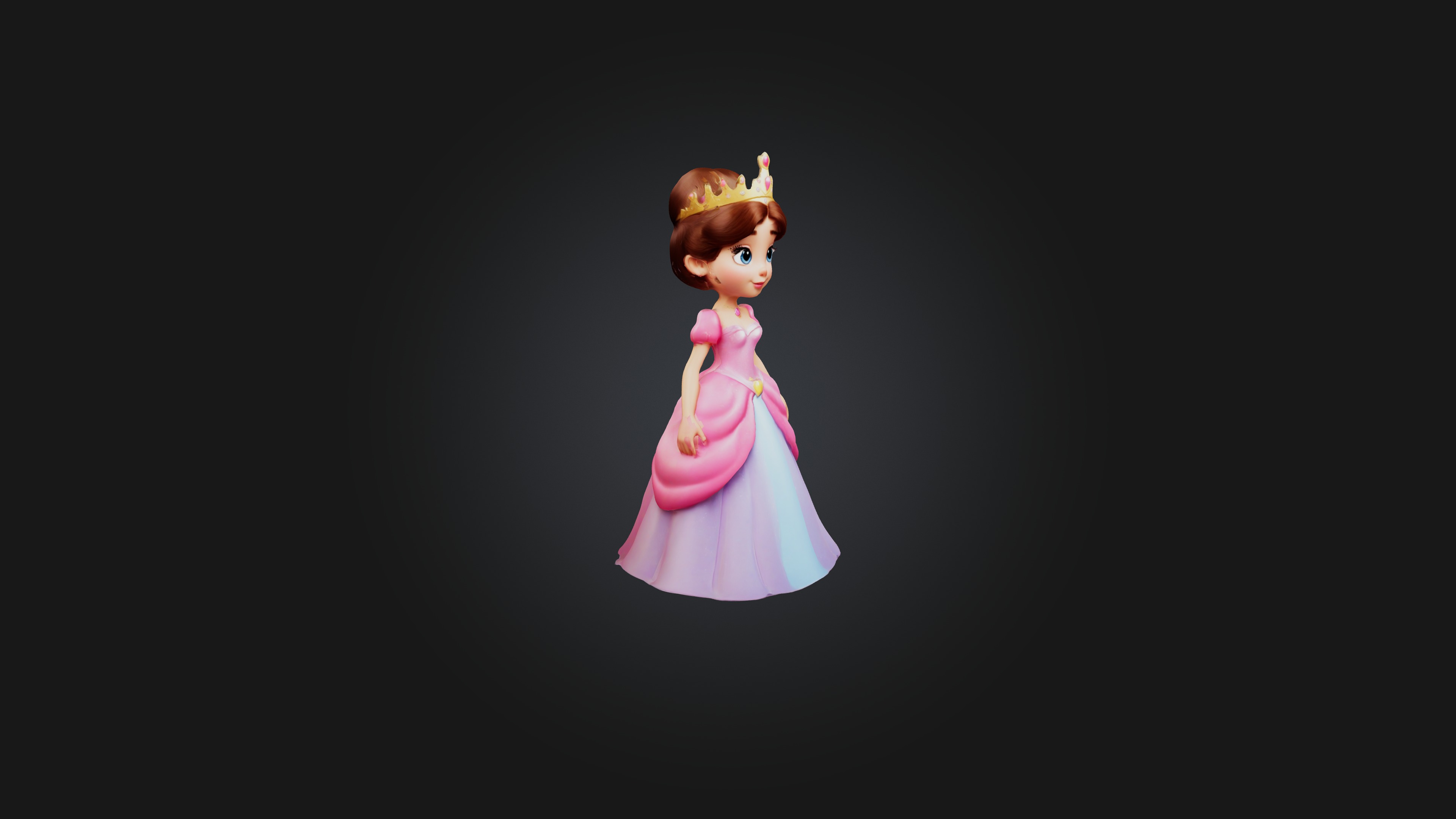 Cartoon Princess 3D model_2
