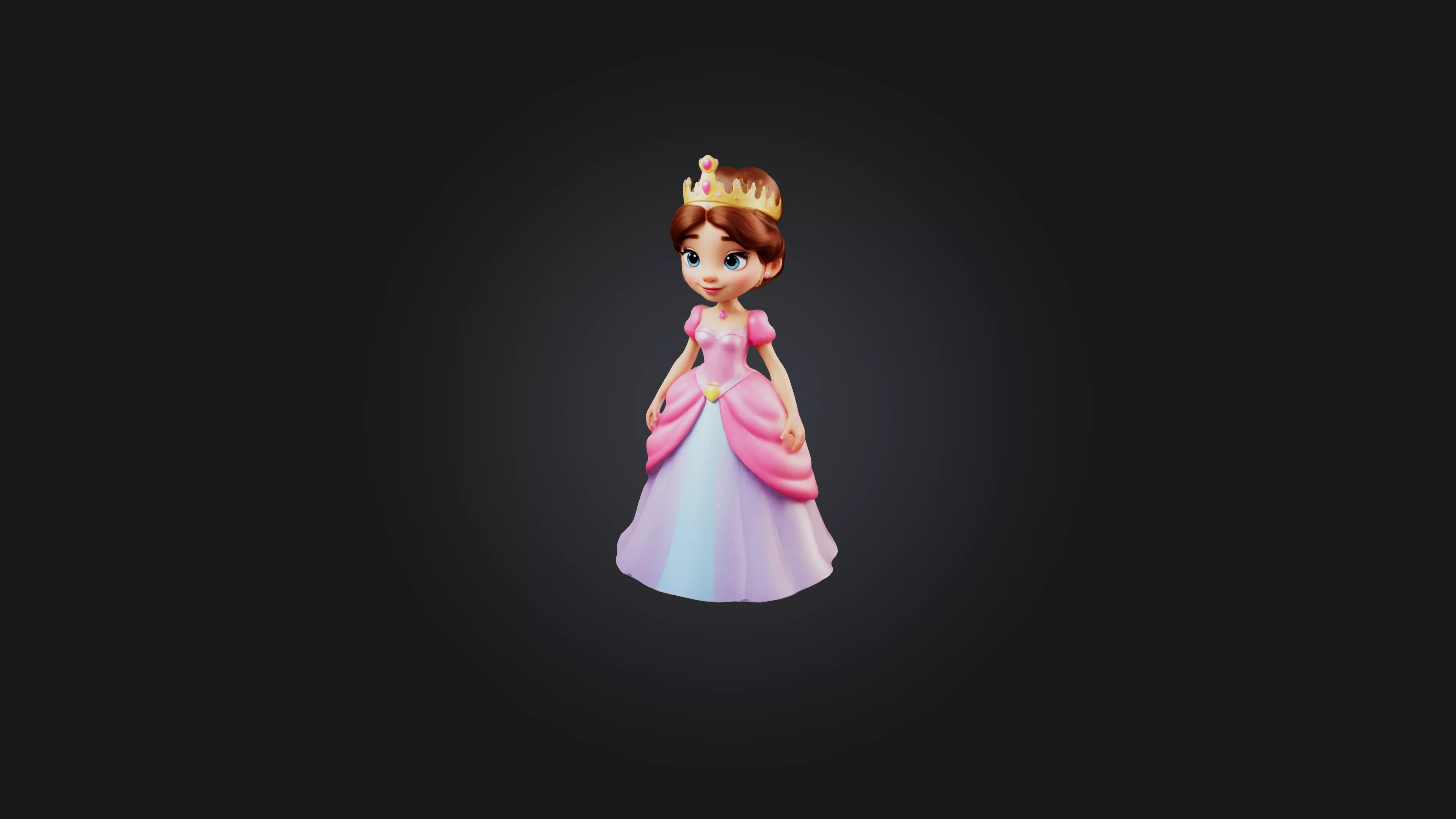 Cartoon Princess 3D model_0