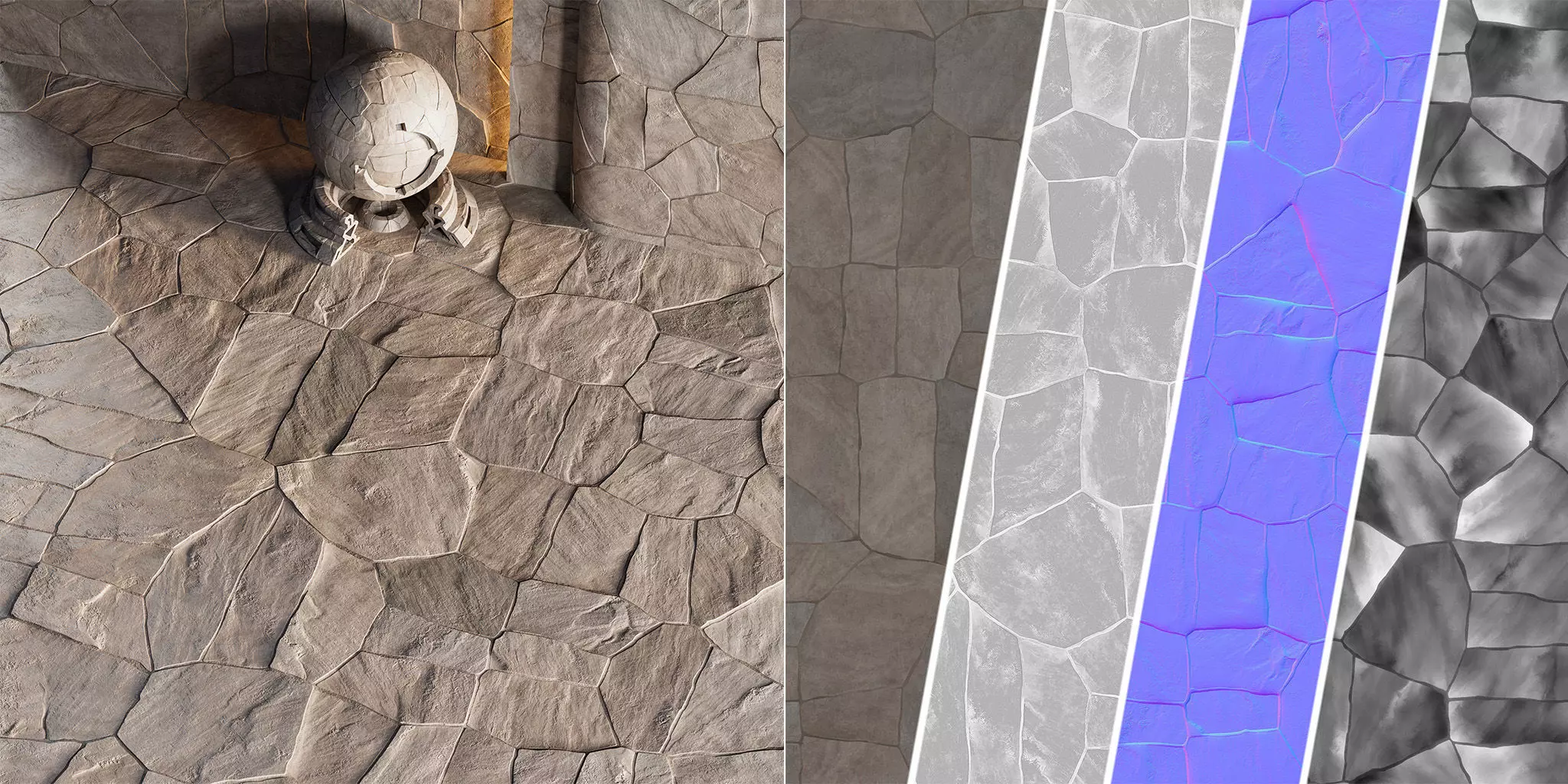 H71 Slate Stone Floor - PBR - 4K Low-poly 3D model_0