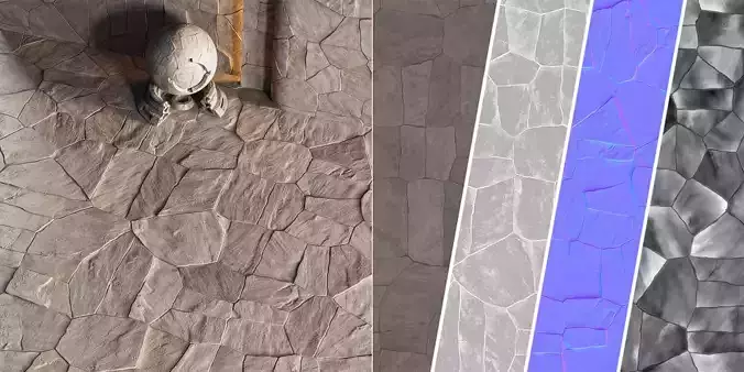 H71 Slate Stone Floor - PBR - 4K