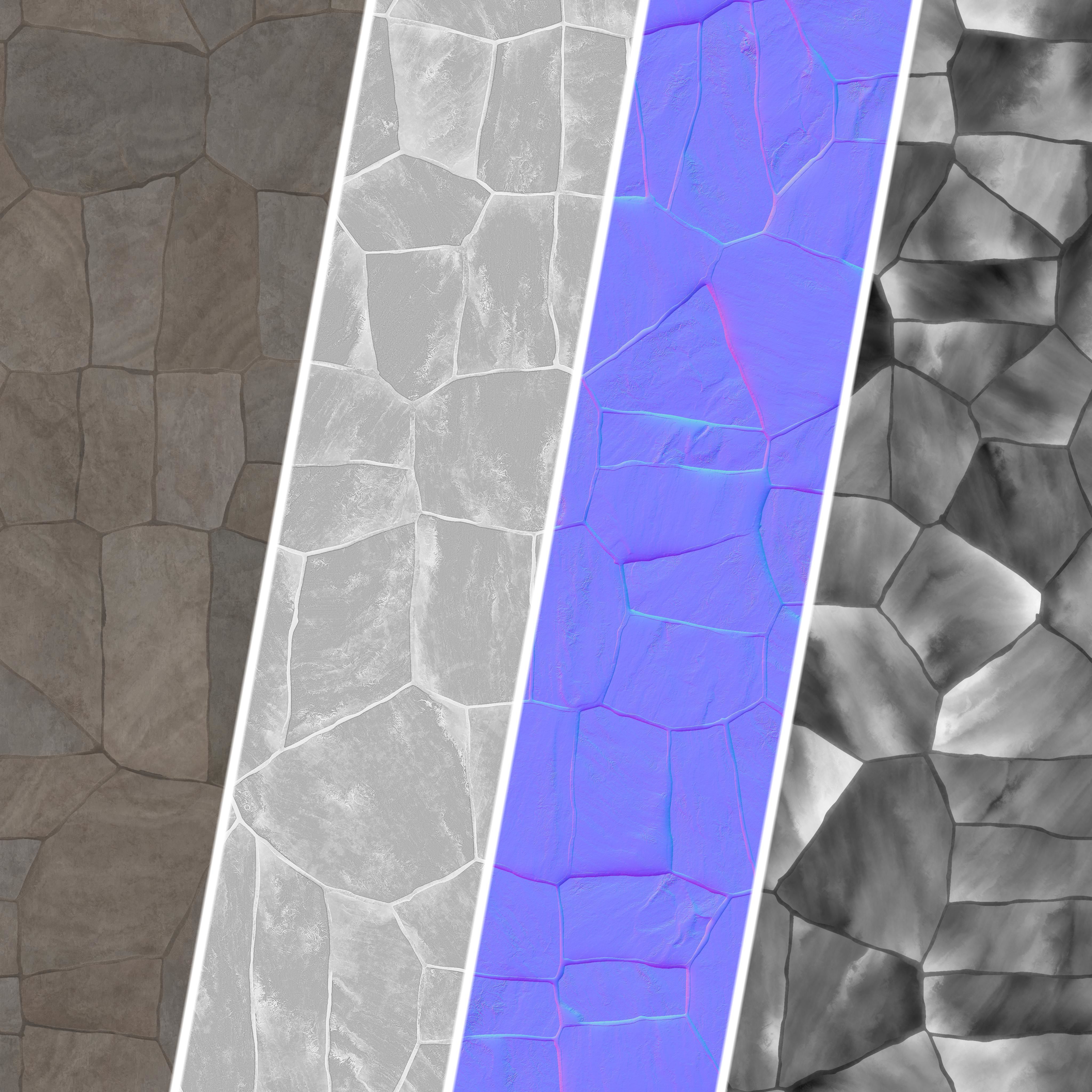 H71 Slate Stone Floor - PBR - 4K Low-poly 3D model_8