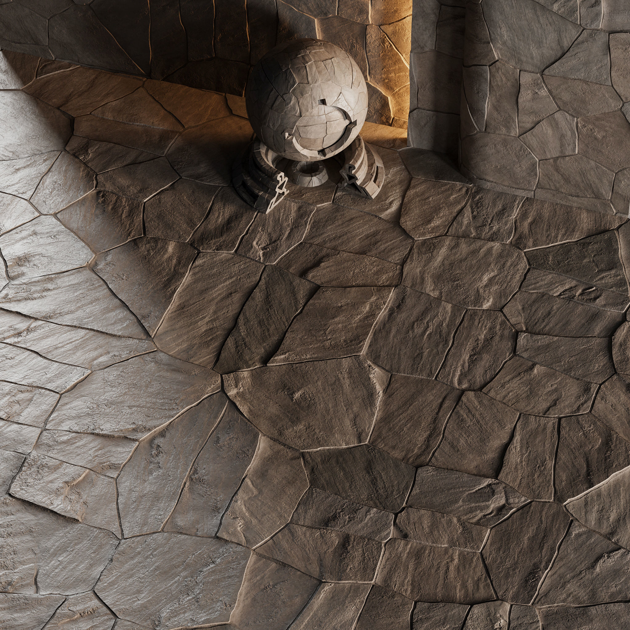 H71 Slate Stone Floor - PBR - 4K Low-poly 3D model_3