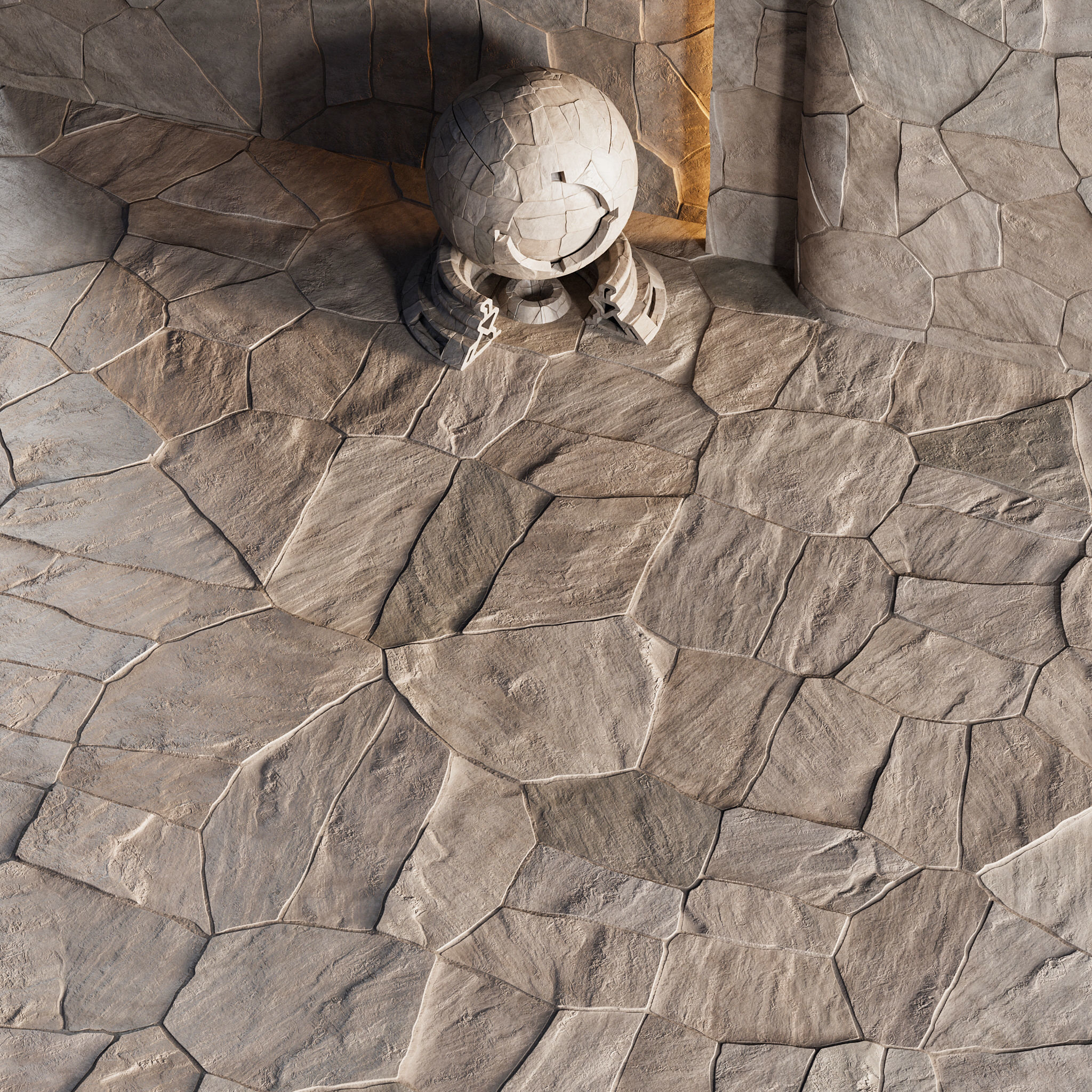 H71 Slate Stone Floor - PBR - 4K Low-poly 3D model_2