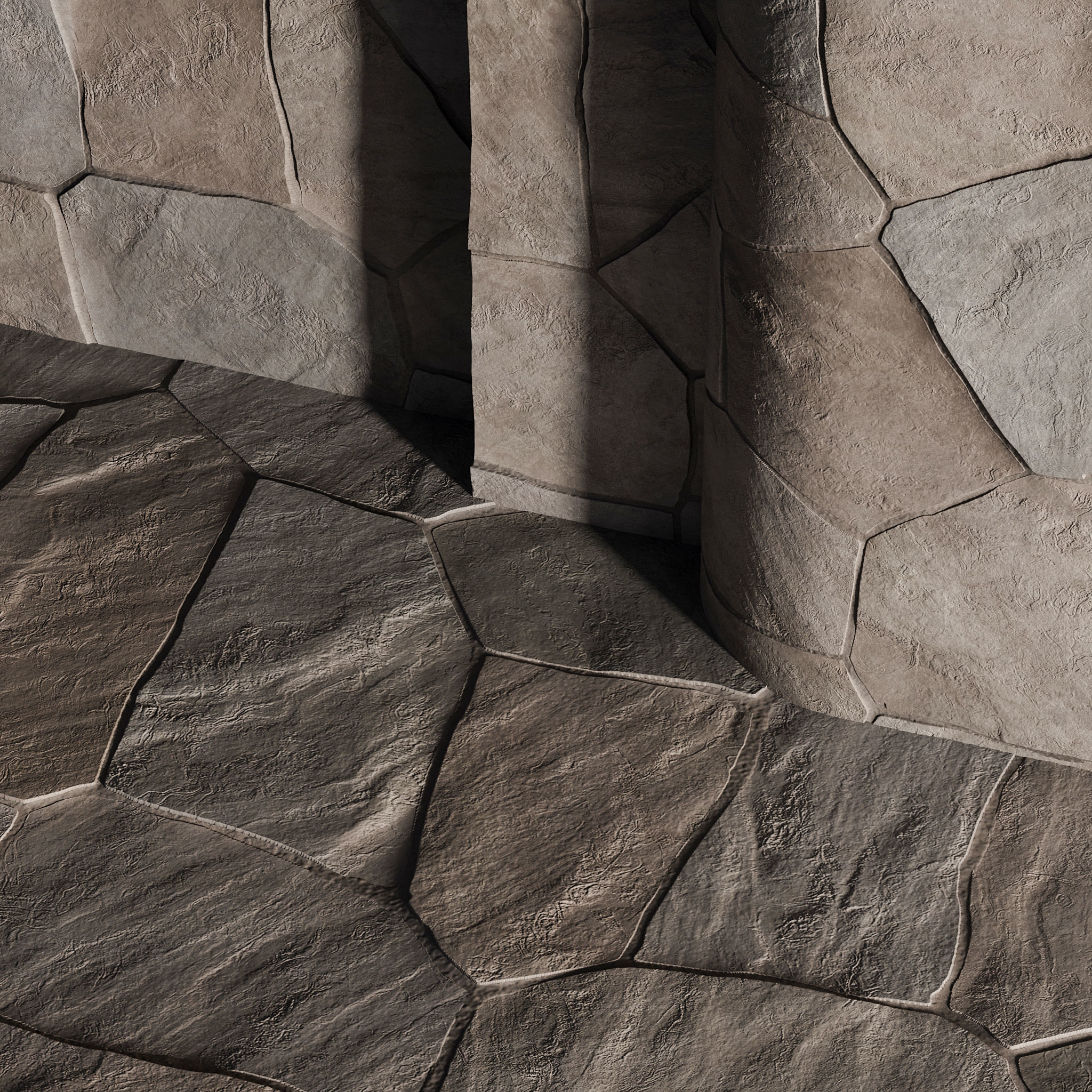H71 Slate Stone Floor - PBR - 4K Low-poly 3D model_7