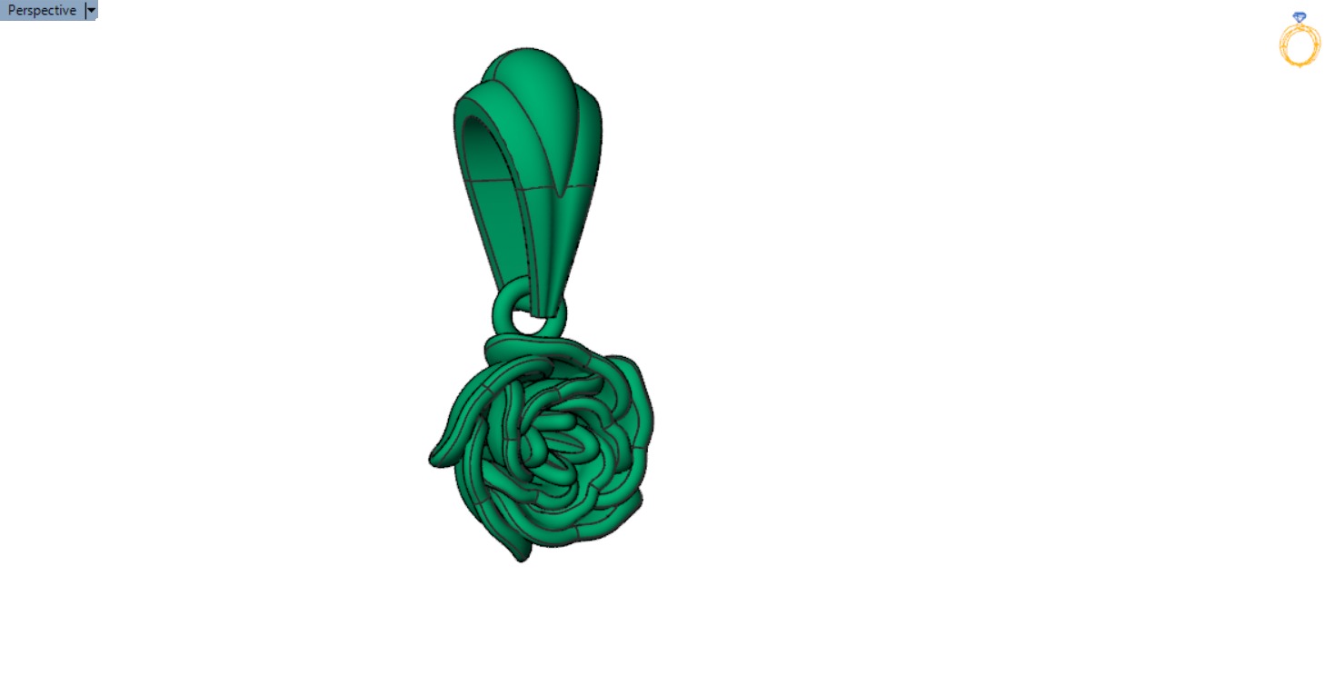 gold rose flower pendant gp0026 3D print model_16