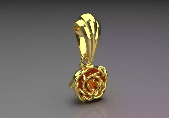 gold rose flower pendant gp0026 3D print model