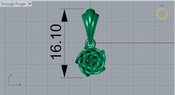 gold rose flower pendant gp0026 3D print model_13