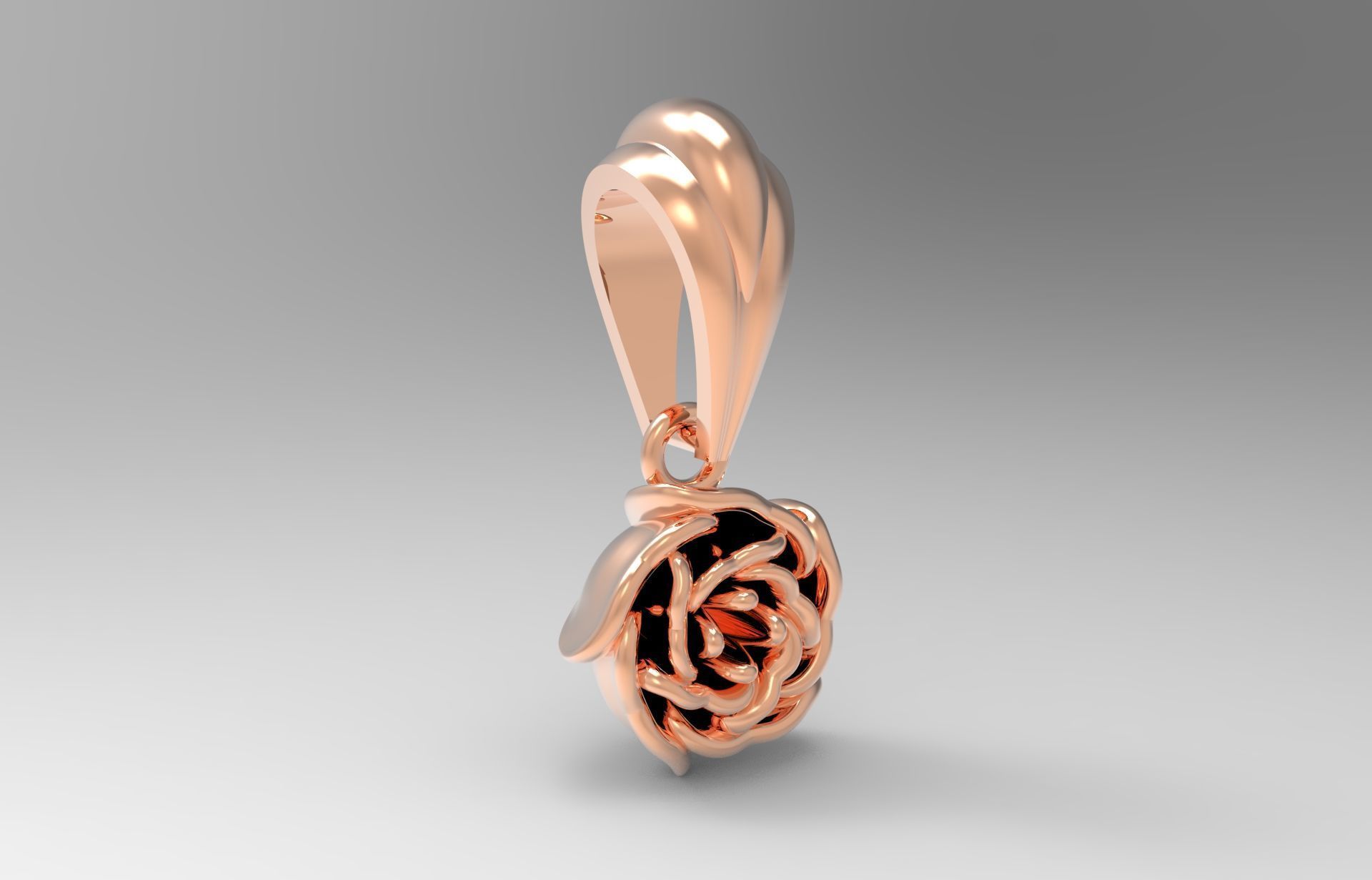 gold rose flower pendant gp0026 3D print model_20