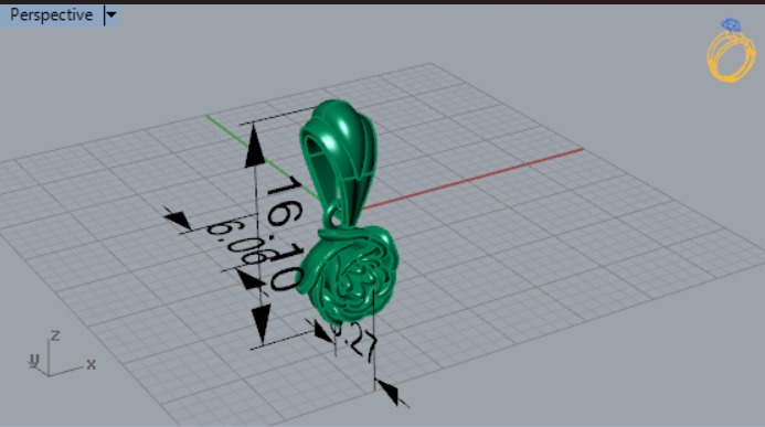 gold rose flower pendant gp0026 3D print model_14