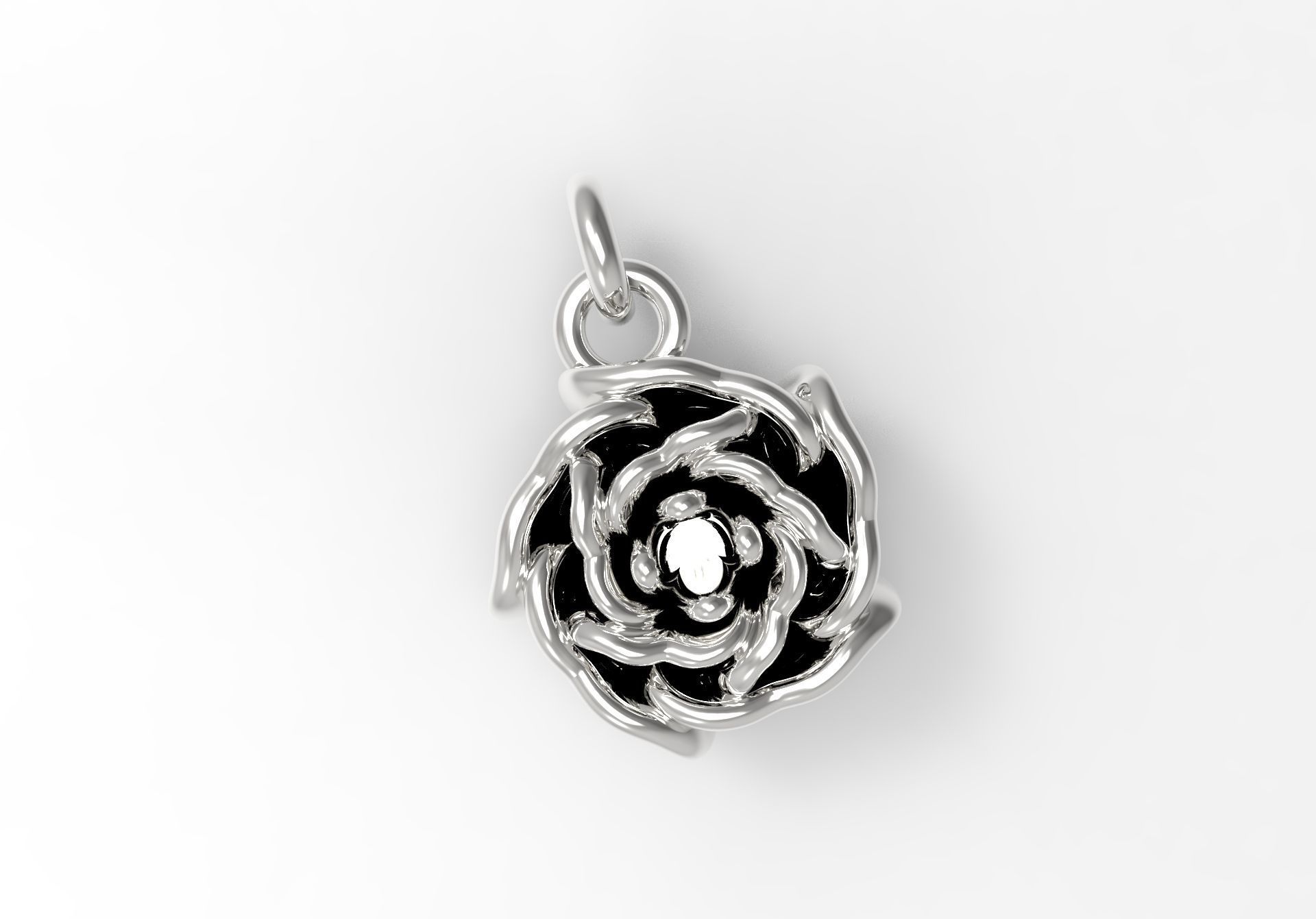 gold rose flower pendant gp0026 3D print model_5