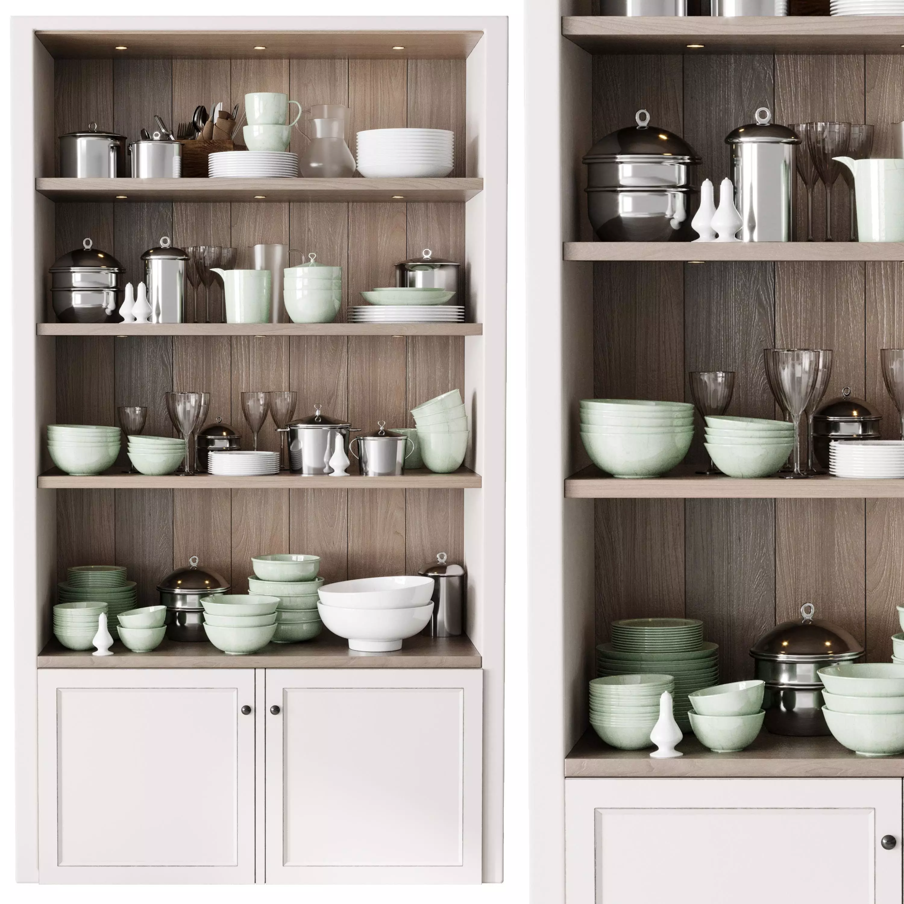 kitchen rack with accessories set 01 3D model