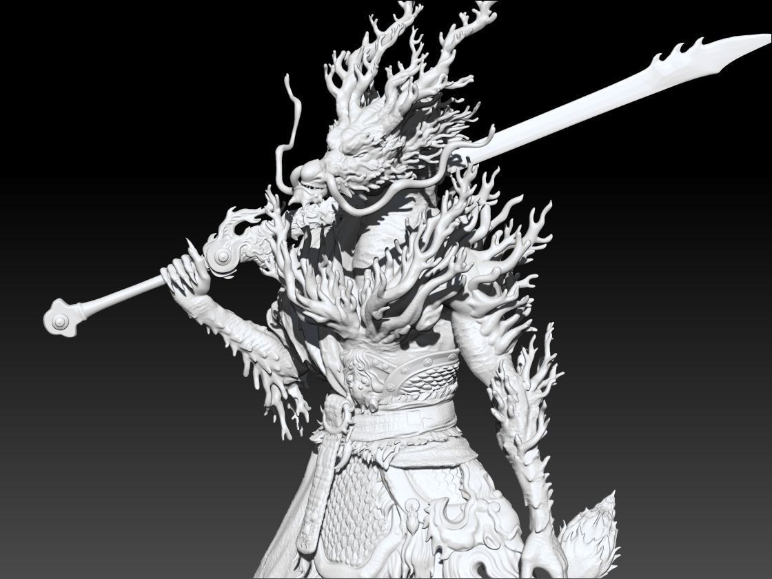 Cyan Loong-WuDuLong- Yaoguai King-BLACK MYTH WUKONG STL 3D PRINT 3D print model_7