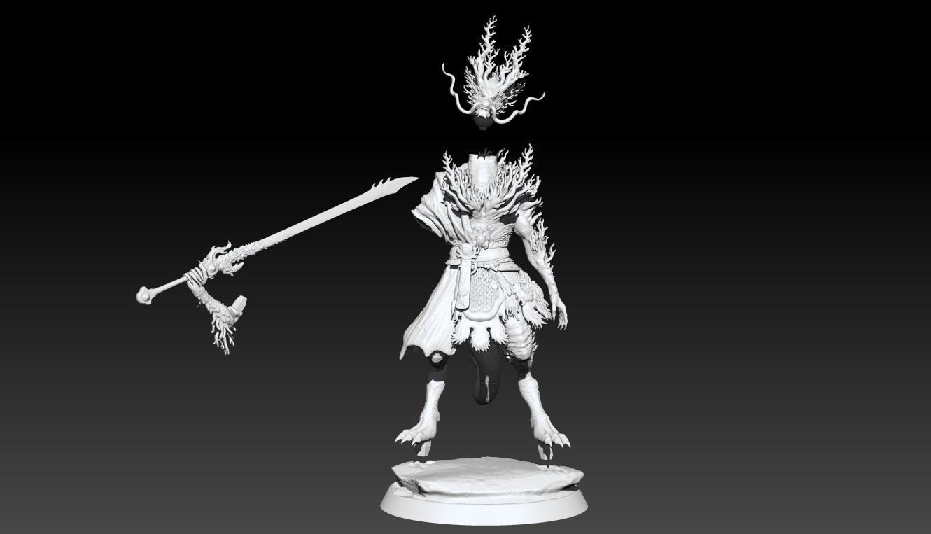 Cyan Loong-WuDuLong- Yaoguai King-BLACK MYTH WUKONG STL 3D PRINT 3D print model_3