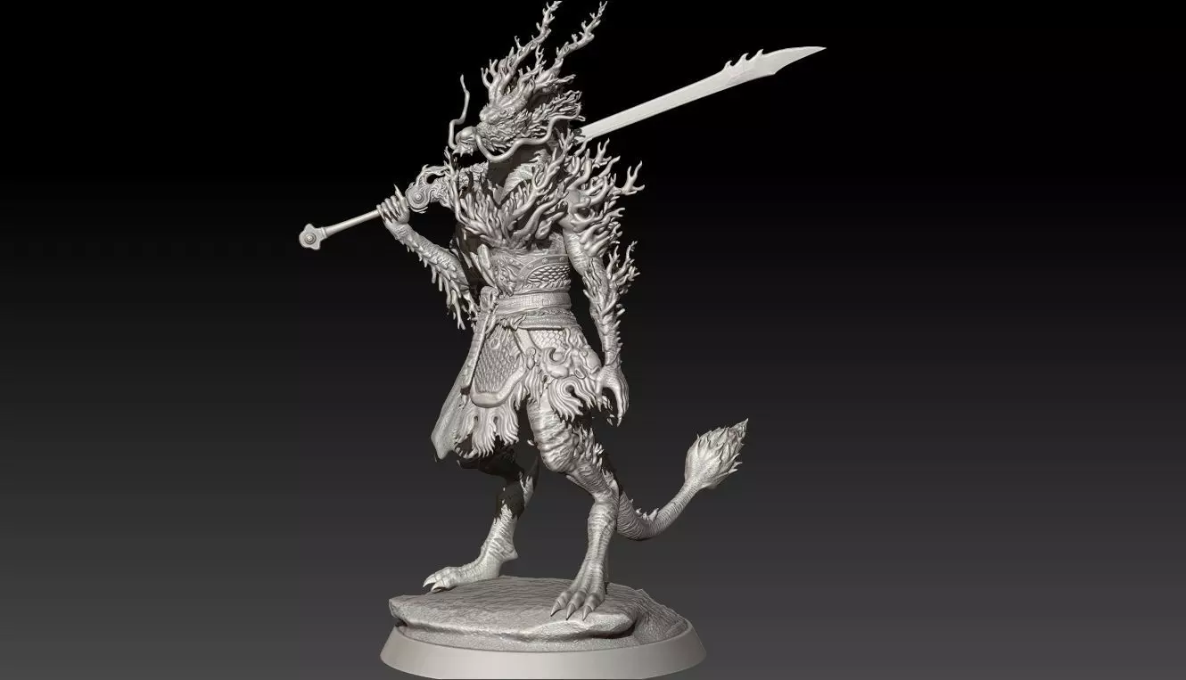 Cyan Loong-WuDuLong- Yaoguai King-BLACK MYTH WUKONG STL 3D PRINT 3D print model_0