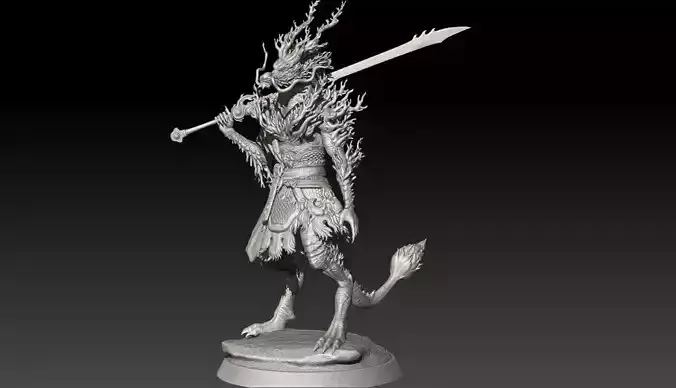 Cyan Loong-WuDuLong- Yaoguai King-BLACK MYTH WUKONG STL 3D PRINT
