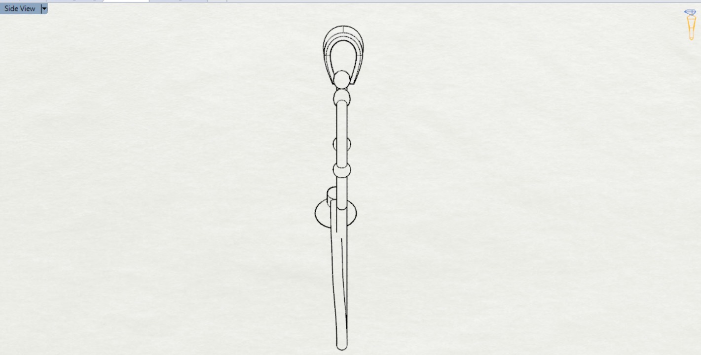 White gold STL pendant with stethoscope design gp0081 3D print model_12