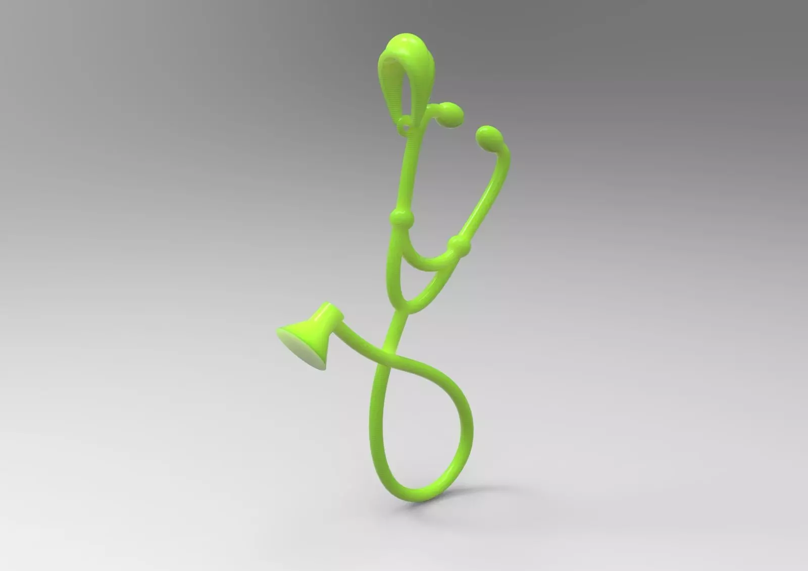 White gold STL pendant with stethoscope design gp0081 3D print model_21