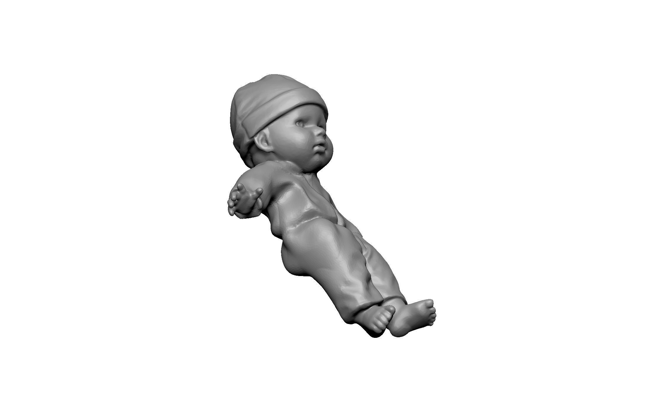baby child doll 3D print model_4