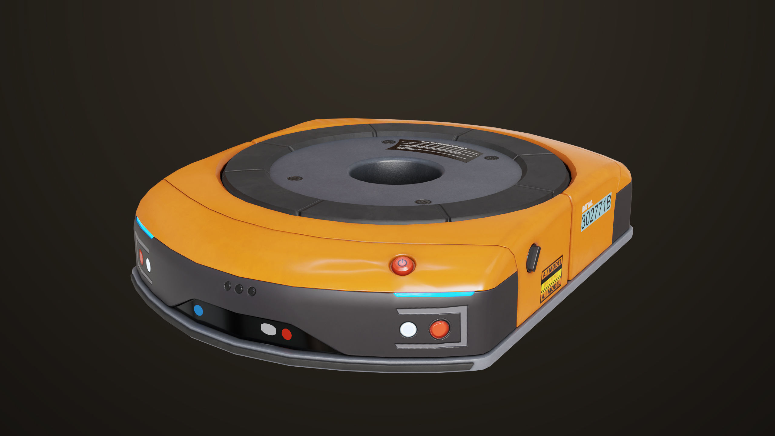 Warehouse Robot Generic All PBR Unity UE Textures Low-poly 3D model_1