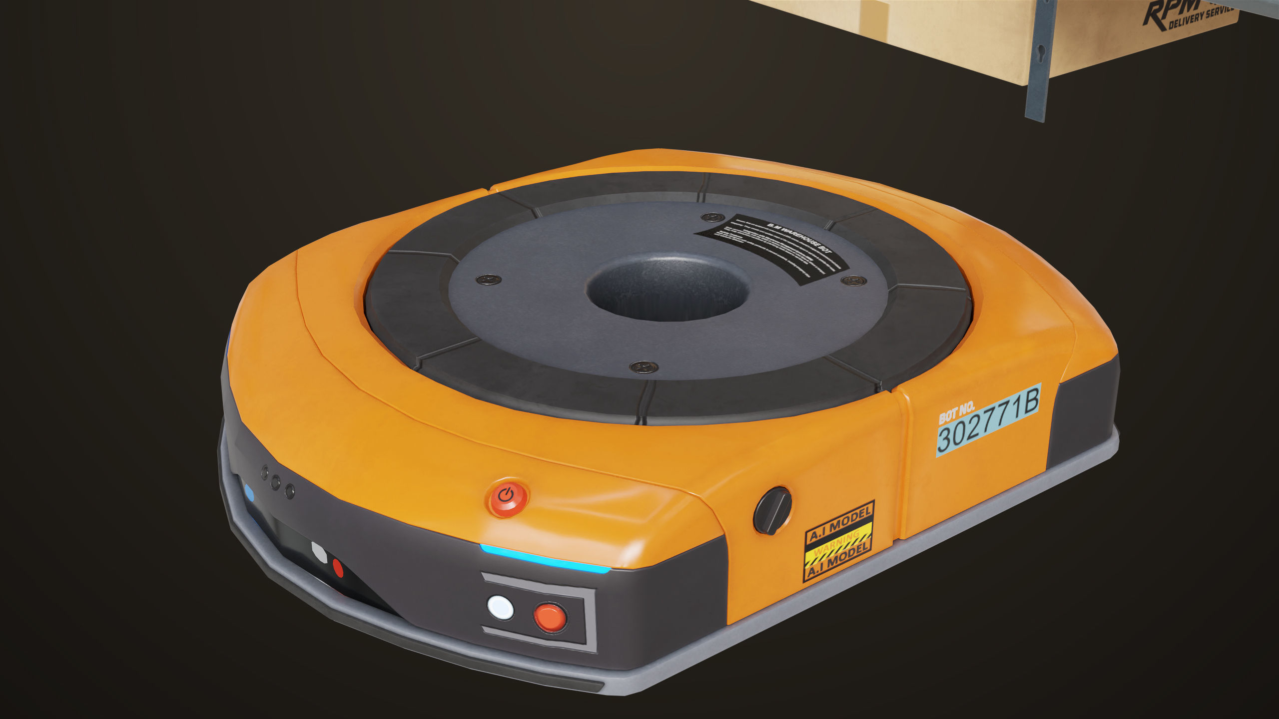 Warehouse Robot Generic All PBR Unity UE Textures Low-poly 3D model_11