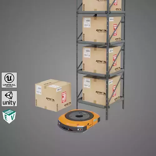 Warehouse Robot Generic All PBR Unity UE Textures Low-poly 3D model