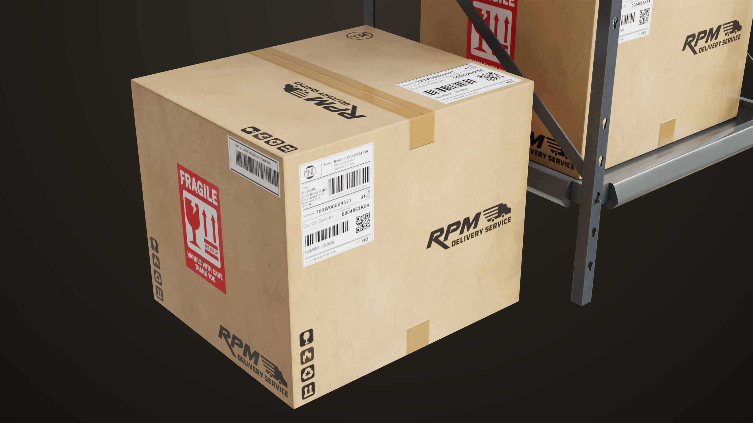 Warehouse Robot Generic All PBR Unity UE Textures Low-poly 3D model_19