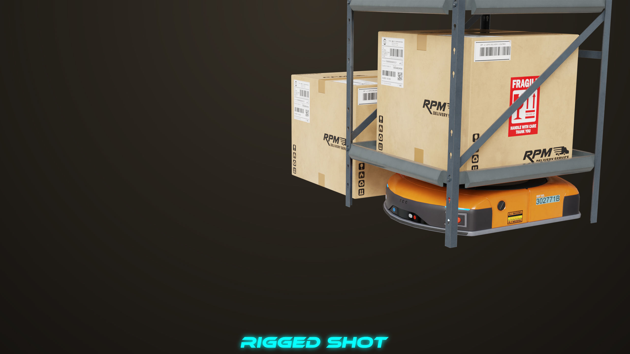 Warehouse Robot Generic All PBR Unity UE Textures Low-poly 3D model_25