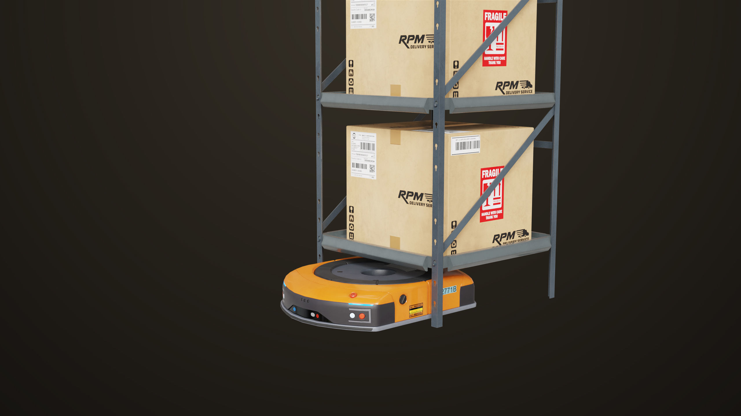 Warehouse Robot Generic All PBR Unity UE Textures Low-poly 3D model_7