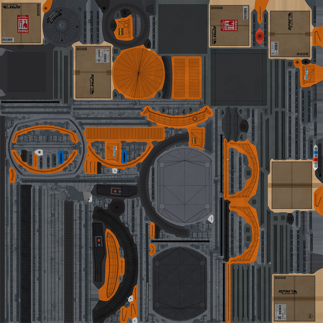 Warehouse Robot Generic All PBR Unity UE Textures Low-poly 3D model_48