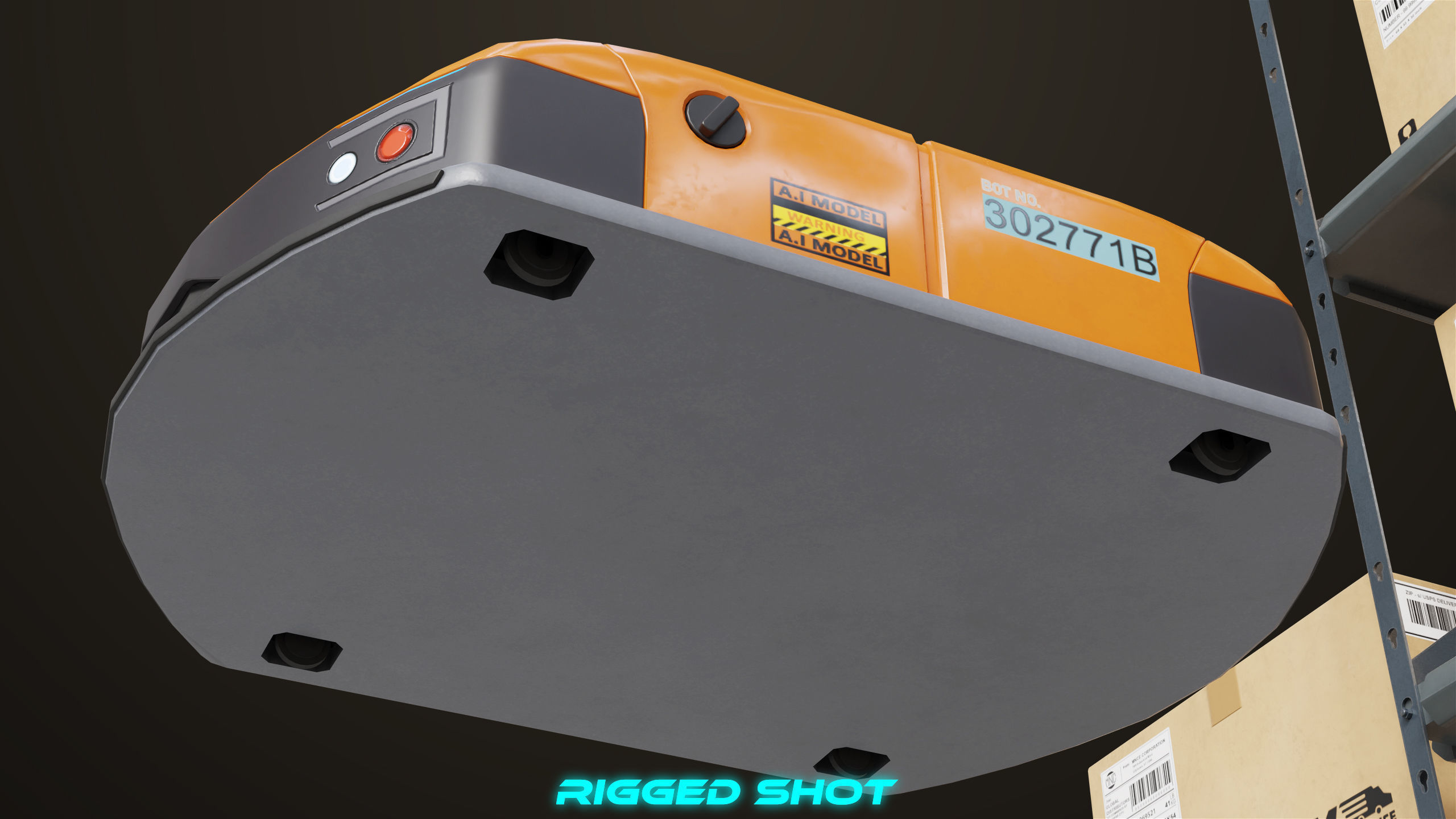 Warehouse Robot Generic All PBR Unity UE Textures Low-poly 3D model_14