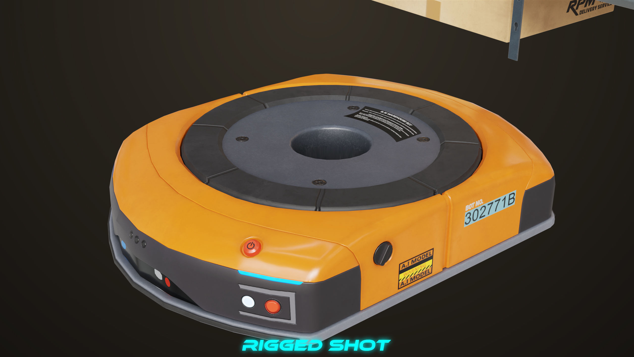 Warehouse Robot Generic All PBR Unity UE Textures Low-poly 3D model_13