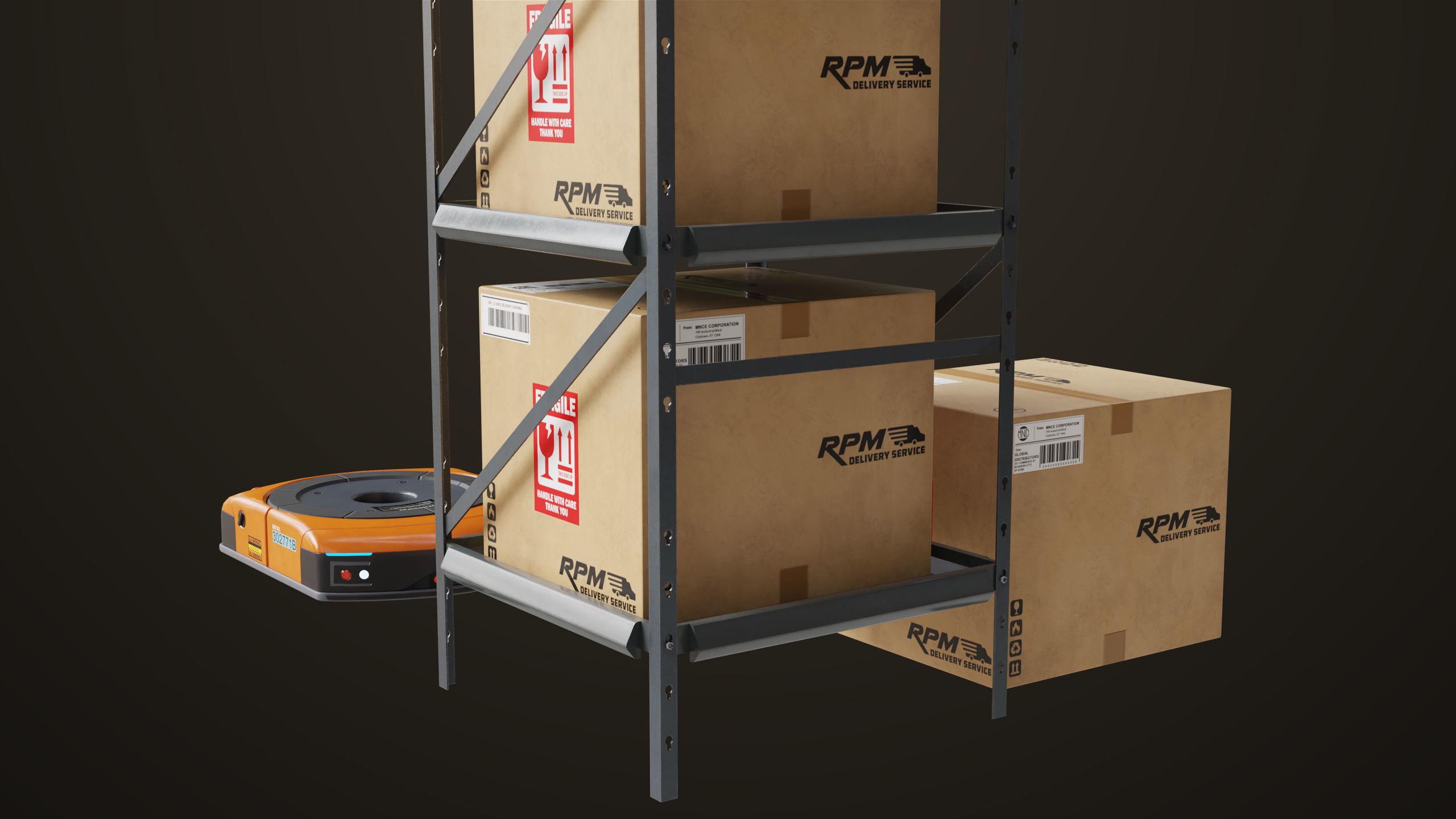 Warehouse Robot Generic All PBR Unity UE Textures Low-poly 3D model_20