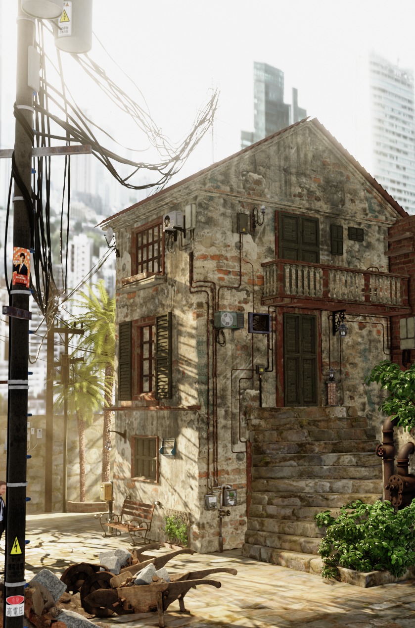 Abandoned old house 3D model_2