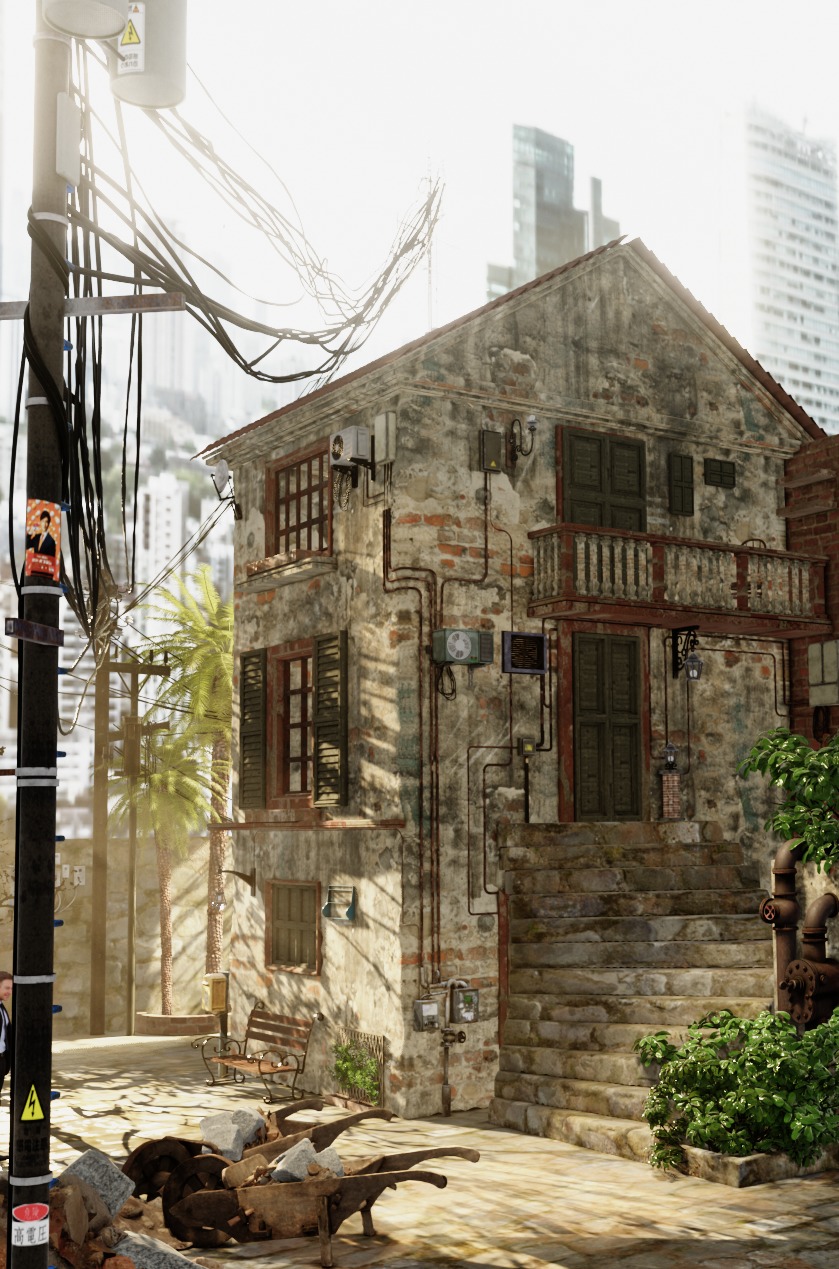 Abandoned old house 3D model_3