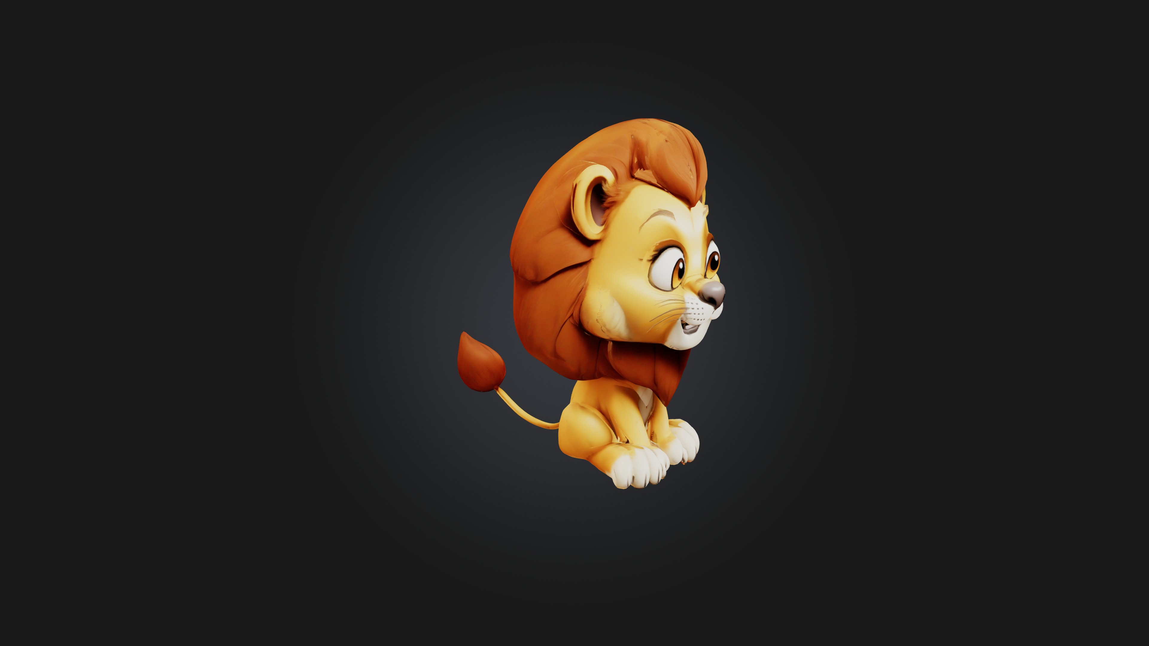 Cartoon Lion 3D model_2