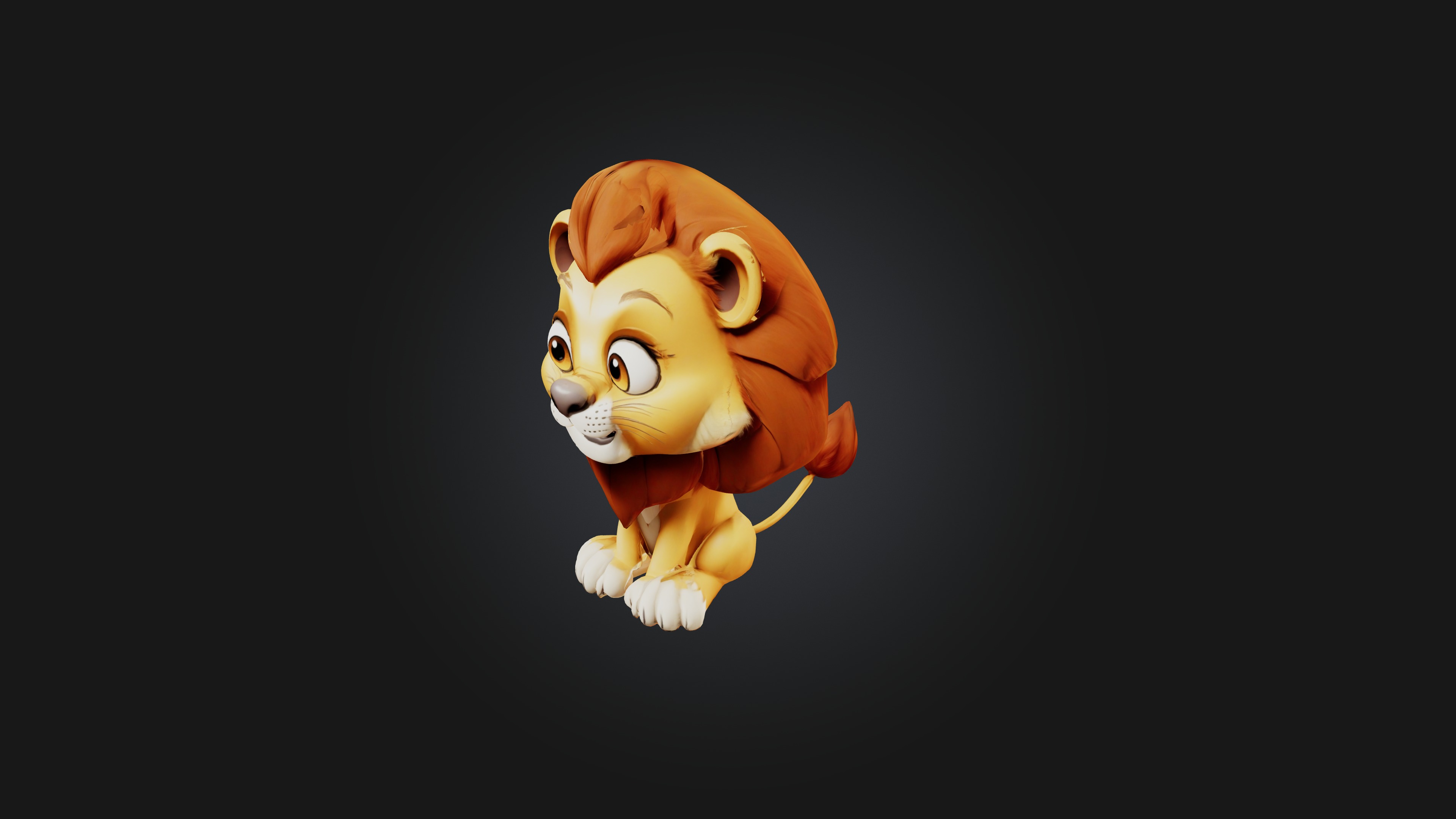 Cartoon Lion 3D model_5