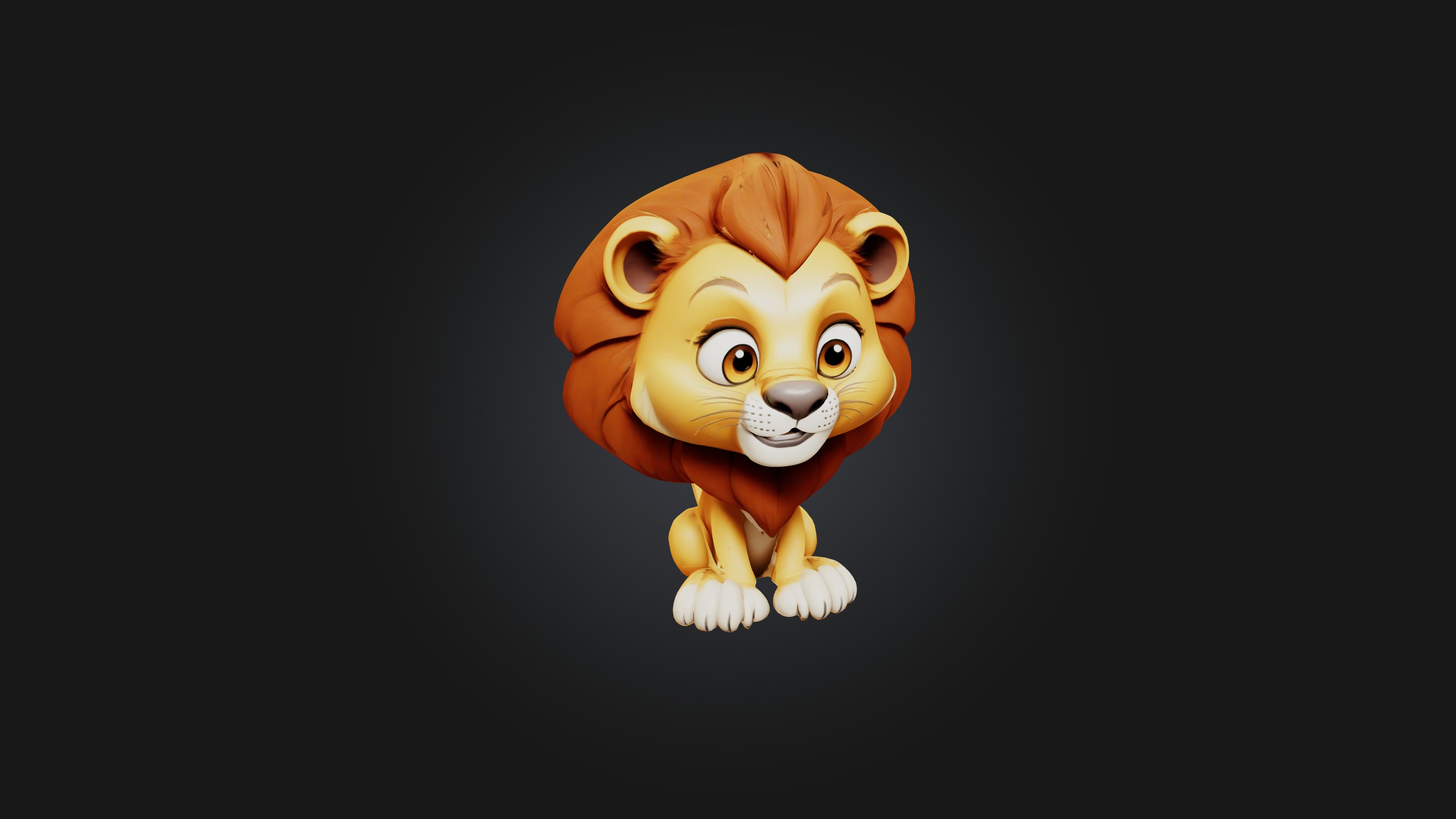 Cartoon Lion 3D model_1