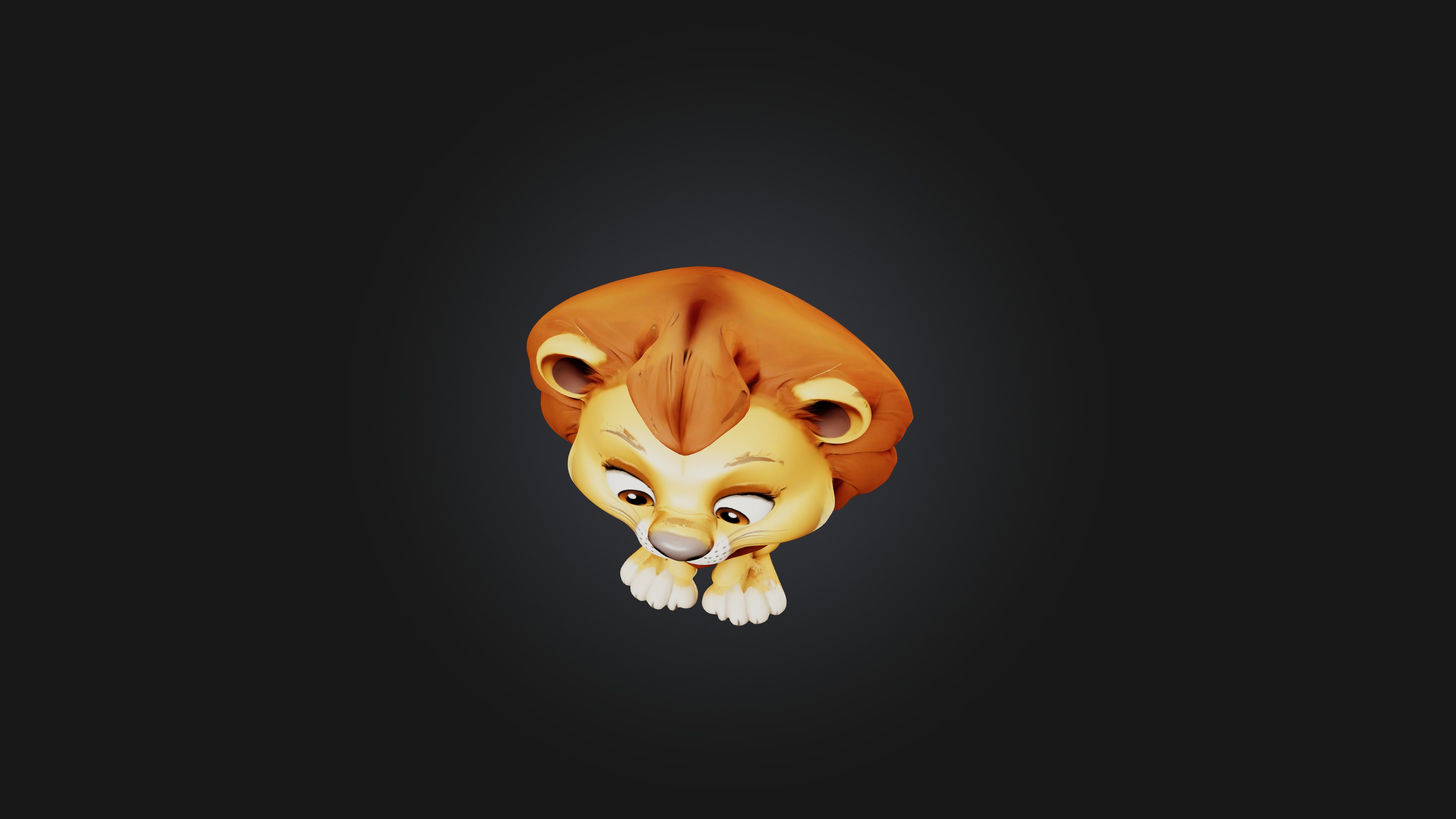 Cartoon Lion 3D model_4