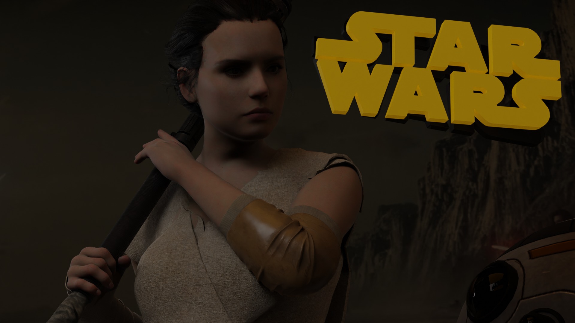 Rey Skywalker Star Wars 3D Character 3D model_1