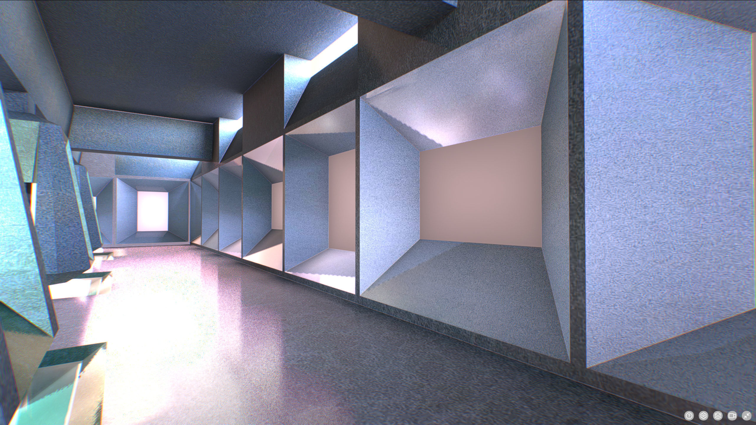 G0039 VR Photo Gallery Green Low-poly 3D model_2