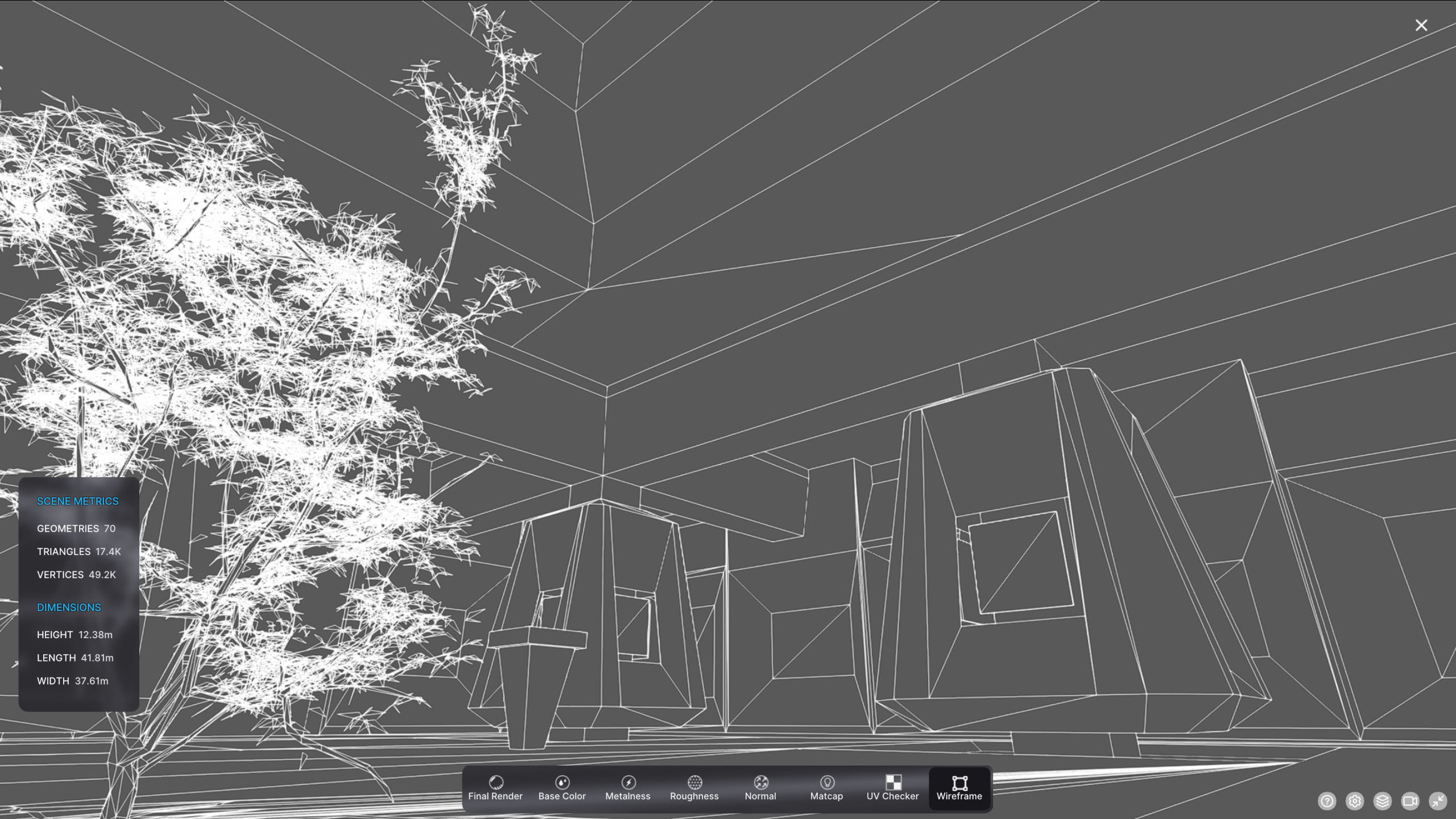 G0039 VR Photo Gallery Green Low-poly 3D model_7